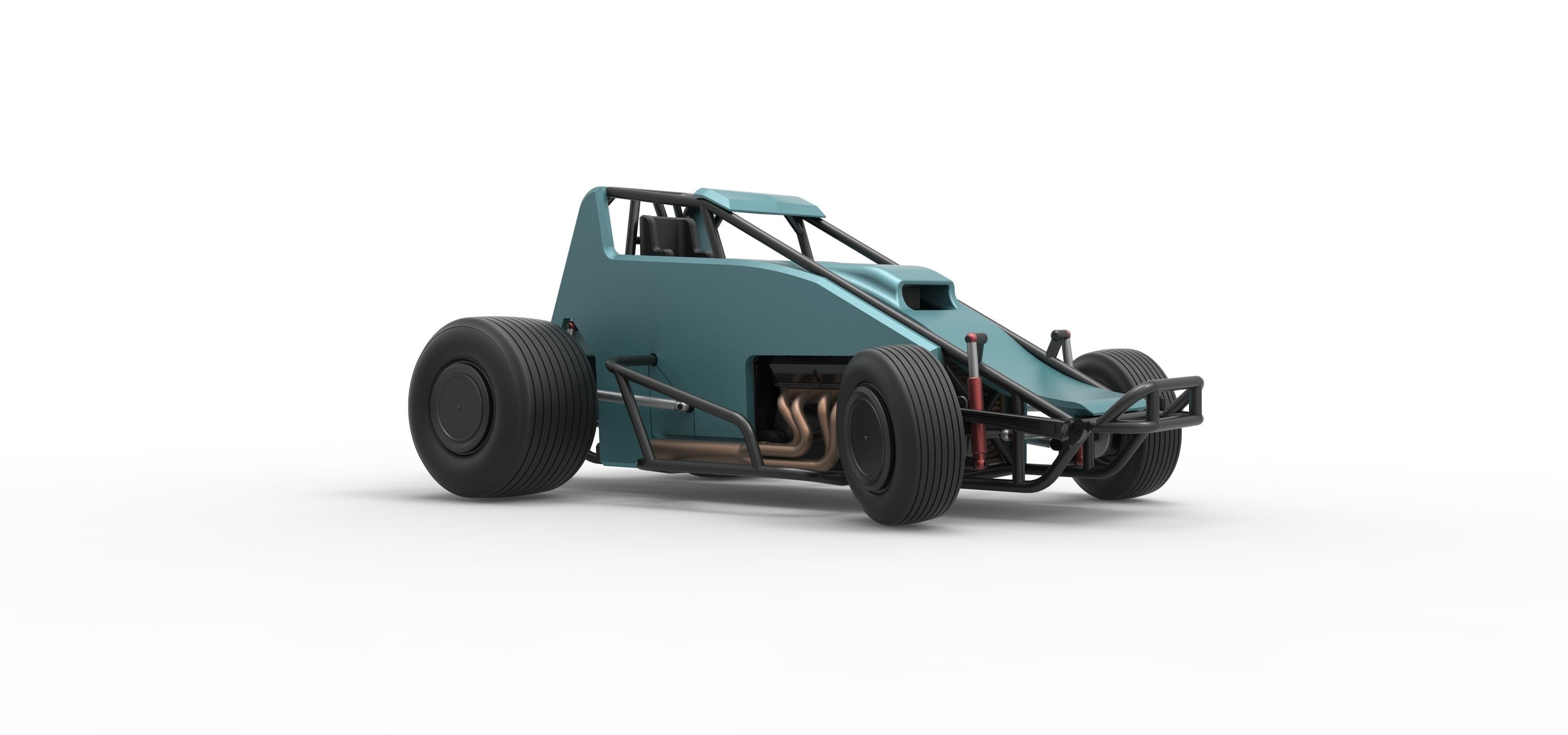 Spring Car Model Sprint car while turning Scale 1 to 25 3D model 3D printable | CGTrader