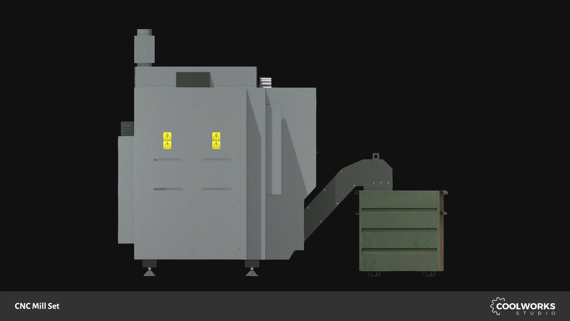 CNC Mill Set Low-poly 3D model_15