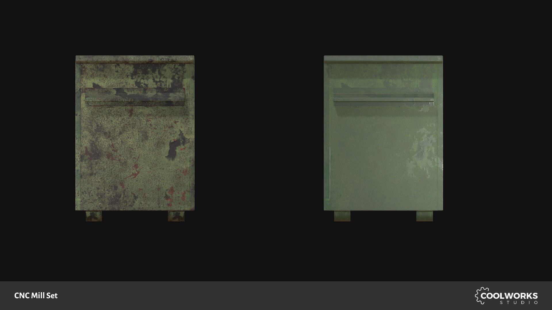 CNC Mill Set Low-poly 3D model_18