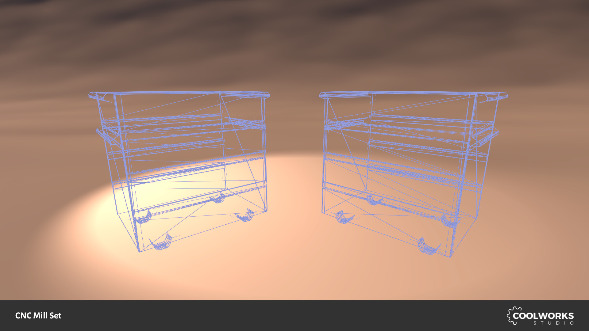 CNC Mill Set Low-poly 3D model_12