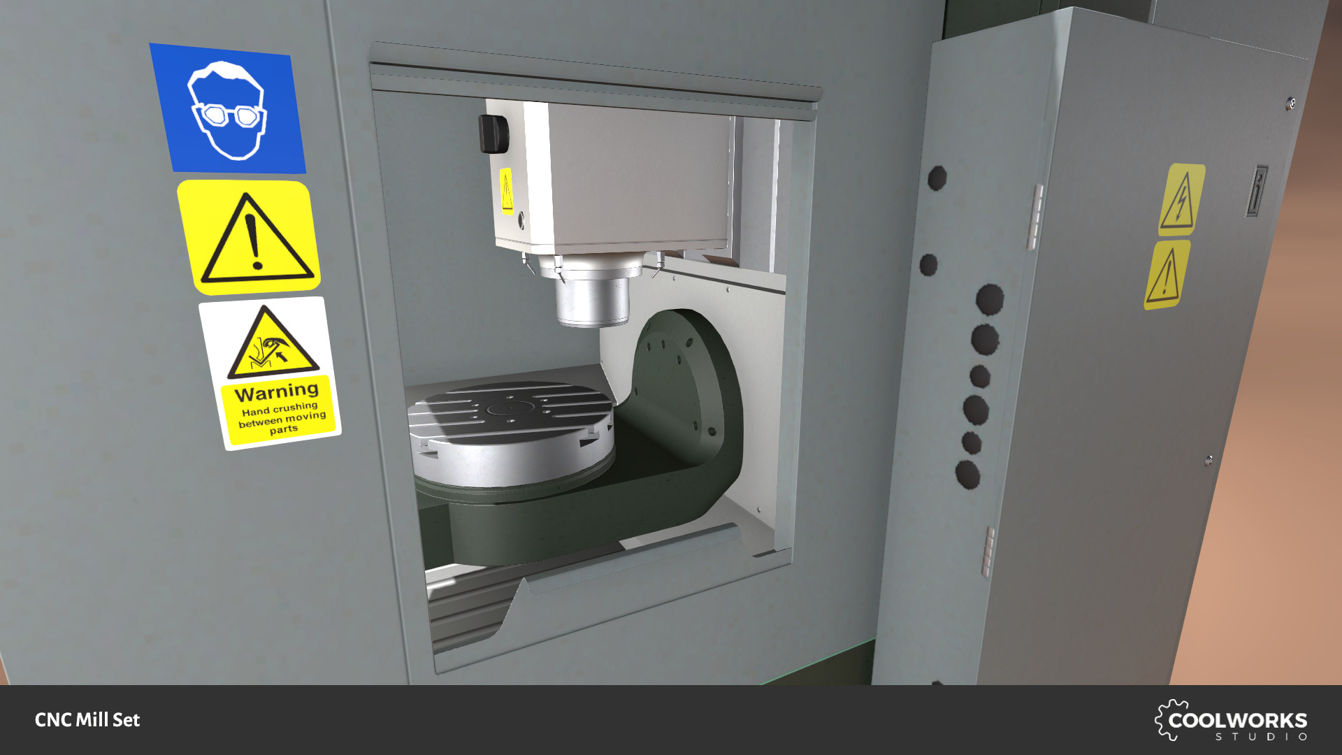 CNC Mill Set Low-poly 3D model_7