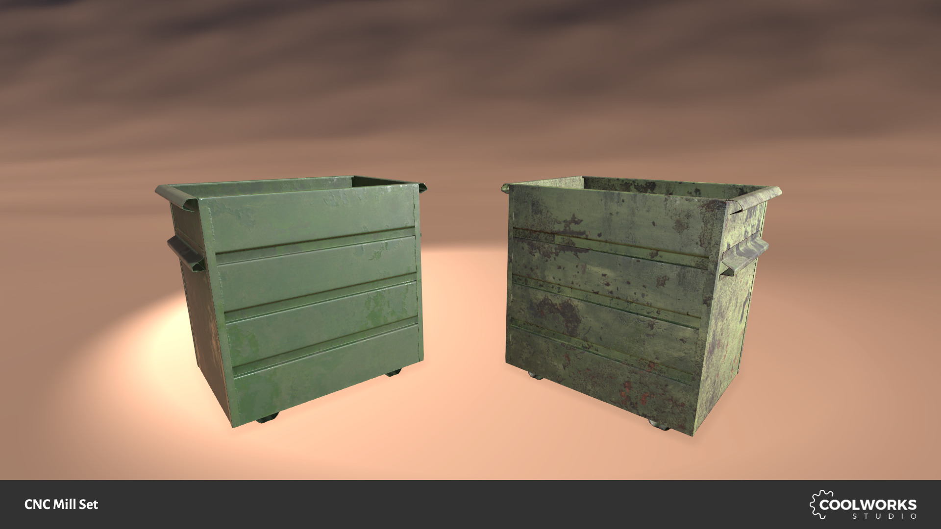 CNC Mill Set Low-poly 3D model_11
