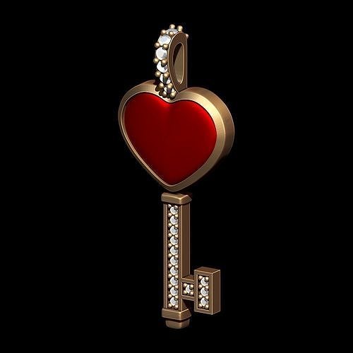 Heart Key Pendant 3D print model