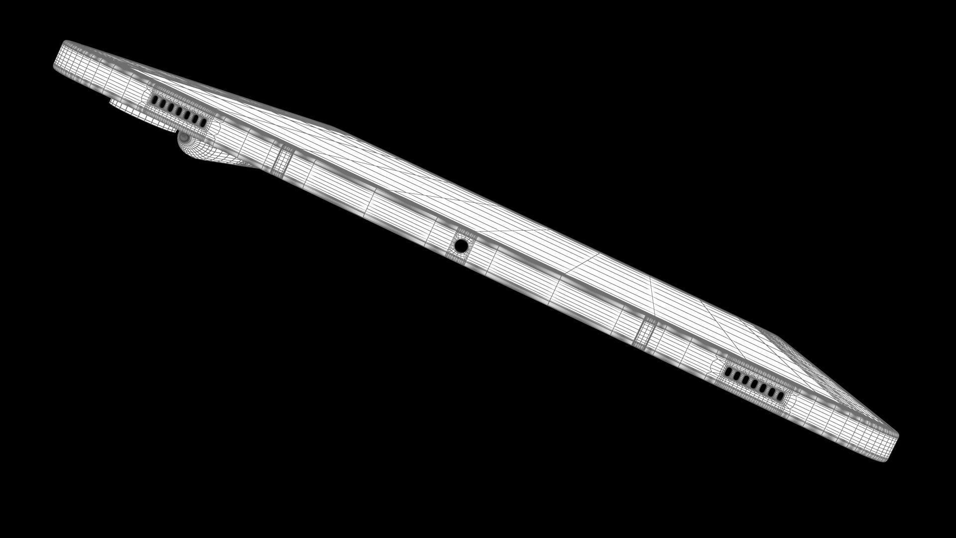 Samsung Galaxy Tab S9 Beige with S-Pen Low-poly 3D model_33