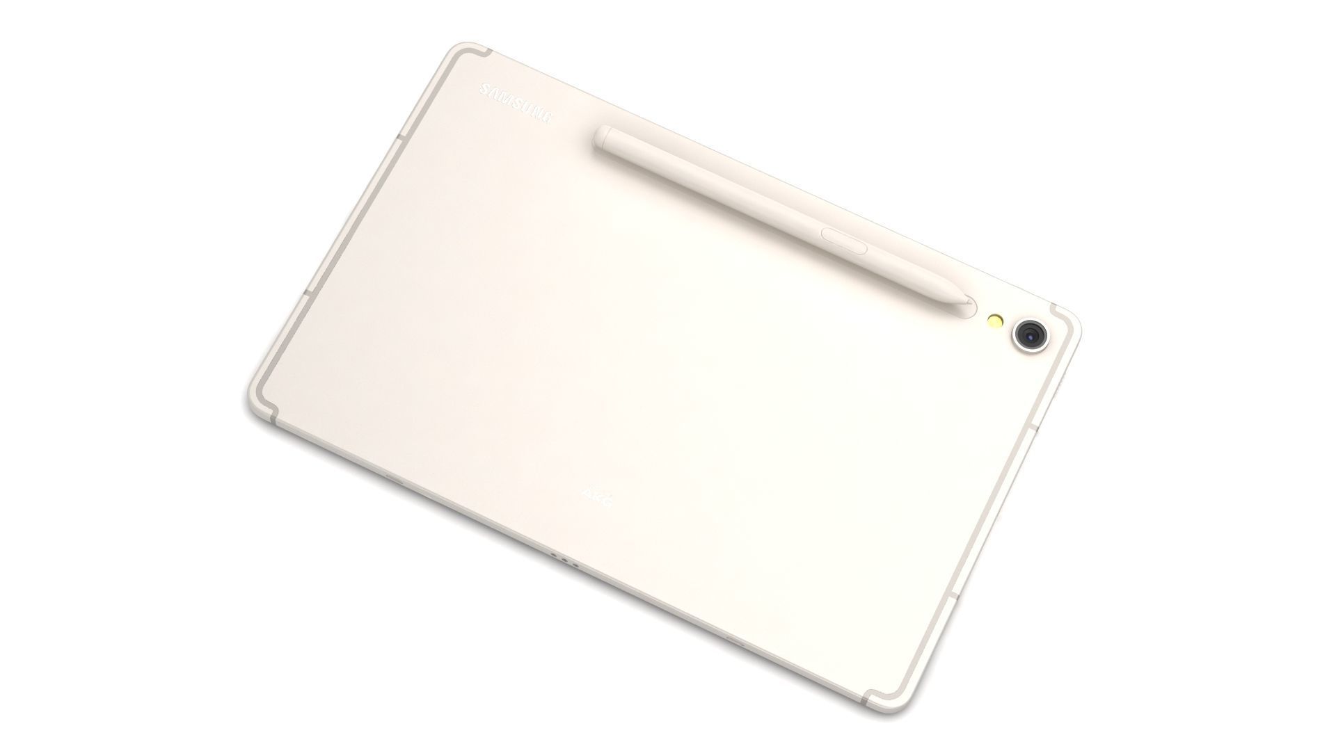 Samsung Galaxy Tab S9 Beige with S-Pen Low-poly 3D model_8