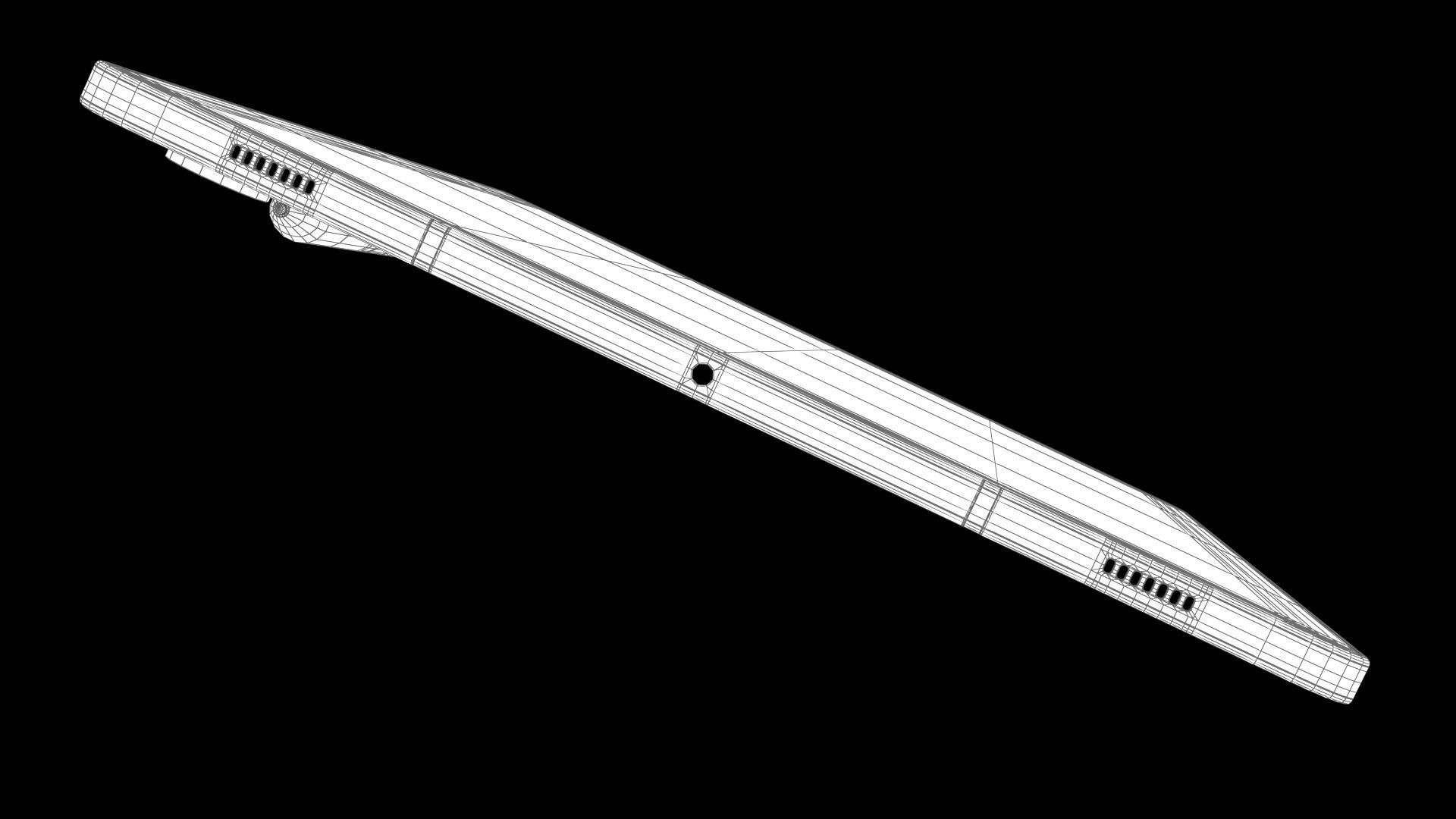 Samsung Galaxy Tab S9 Beige with S-Pen Low-poly 3D model_34