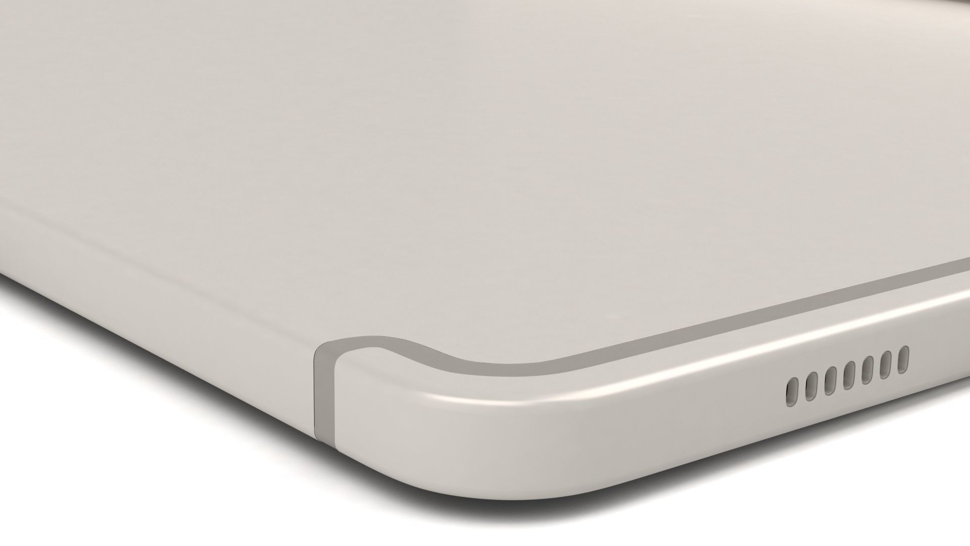 Samsung Galaxy Tab S9 Beige with S-Pen Low-poly 3D model_11