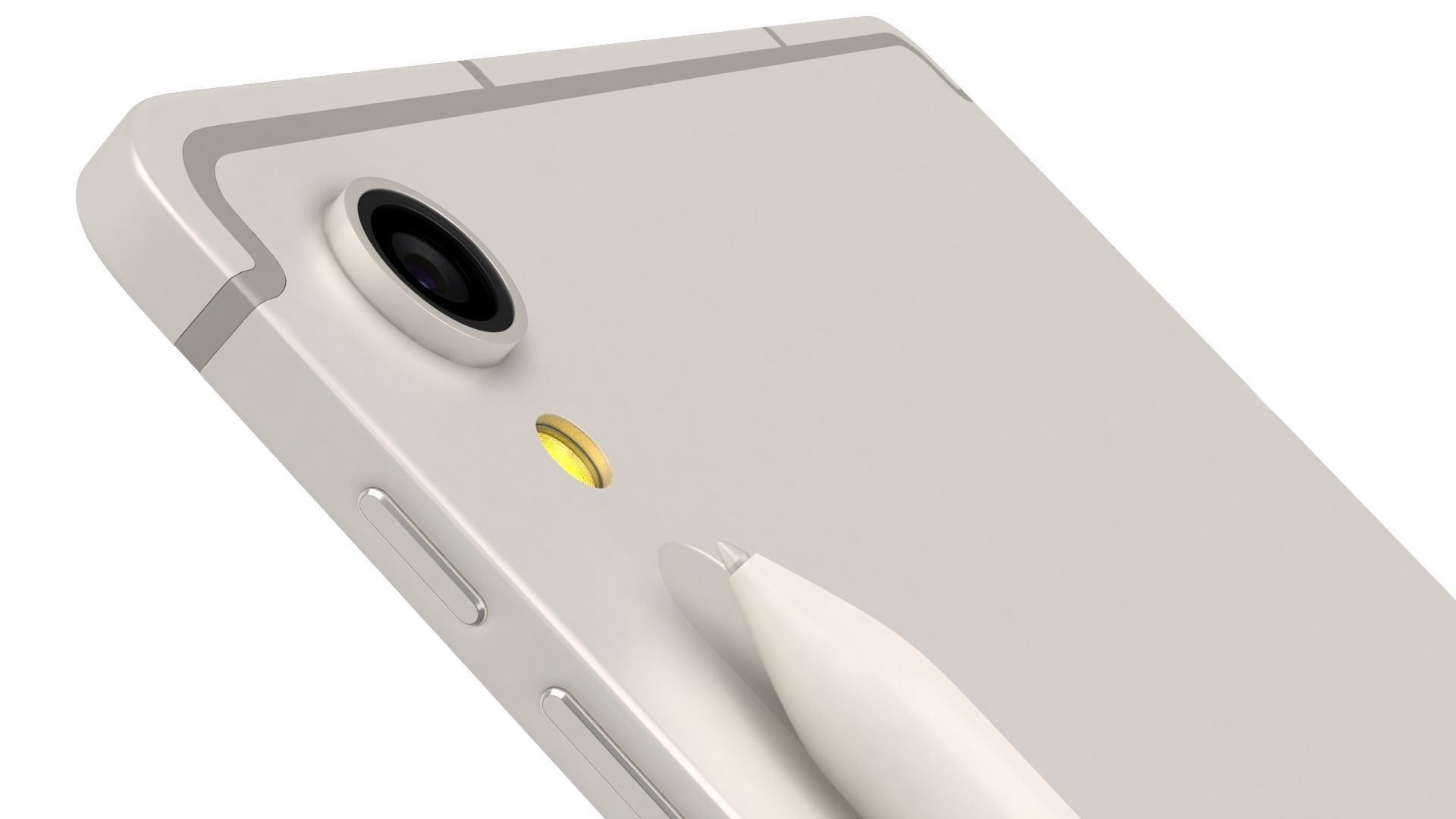 Samsung Galaxy Tab S9 Beige with S-Pen Low-poly 3D model_15