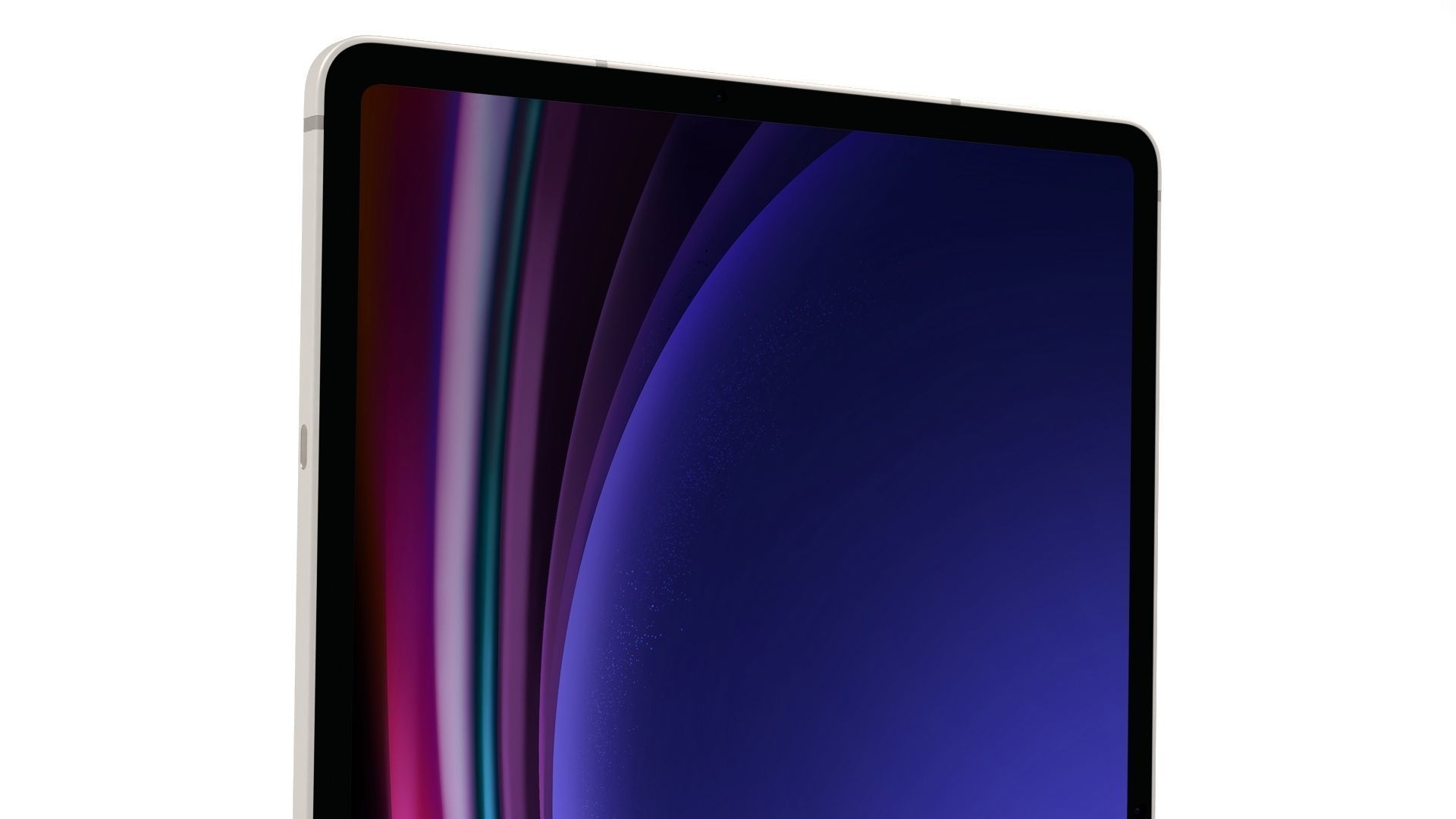 Samsung Galaxy Tab S9 Beige with S-Pen Low-poly 3D model_20