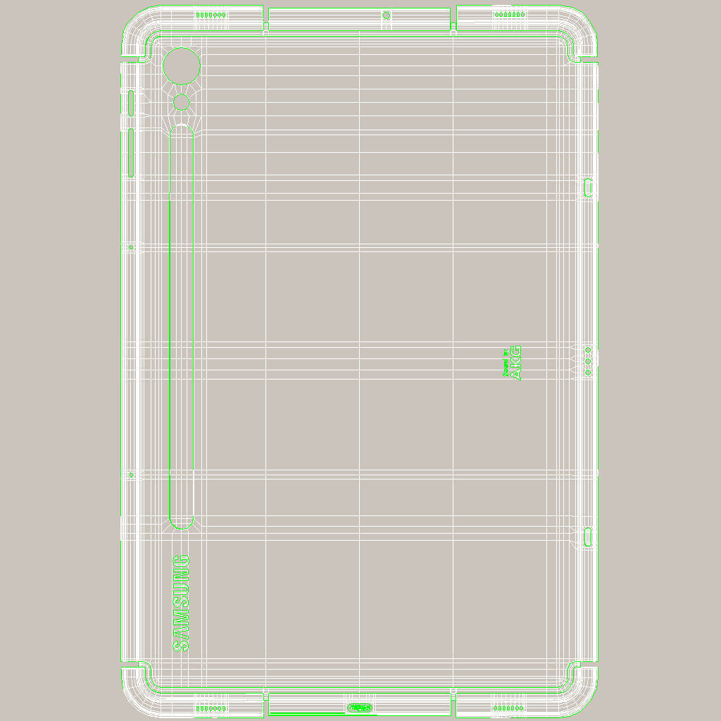 Samsung Galaxy Tab S9 Beige with S-Pen Low-poly 3D model_21