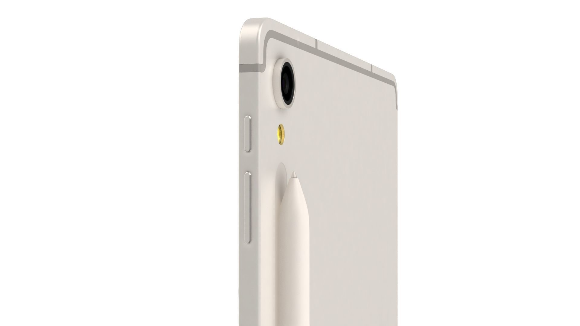 Samsung Galaxy Tab S9 Beige with S-Pen Low-poly 3D model_13