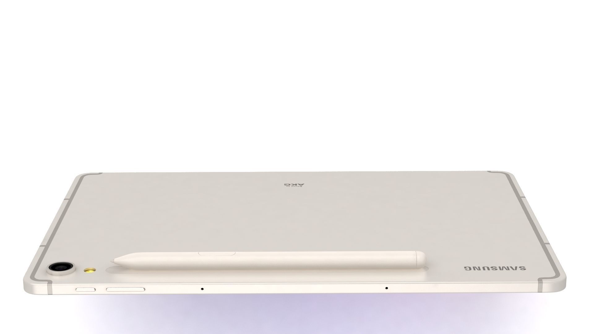 Samsung Galaxy Tab S9 Beige with S-Pen Low-poly 3D model_10