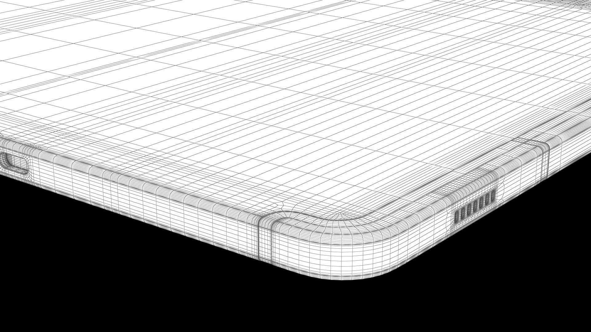 Samsung Galaxy Tab S9 Beige with S-Pen Low-poly 3D model_27