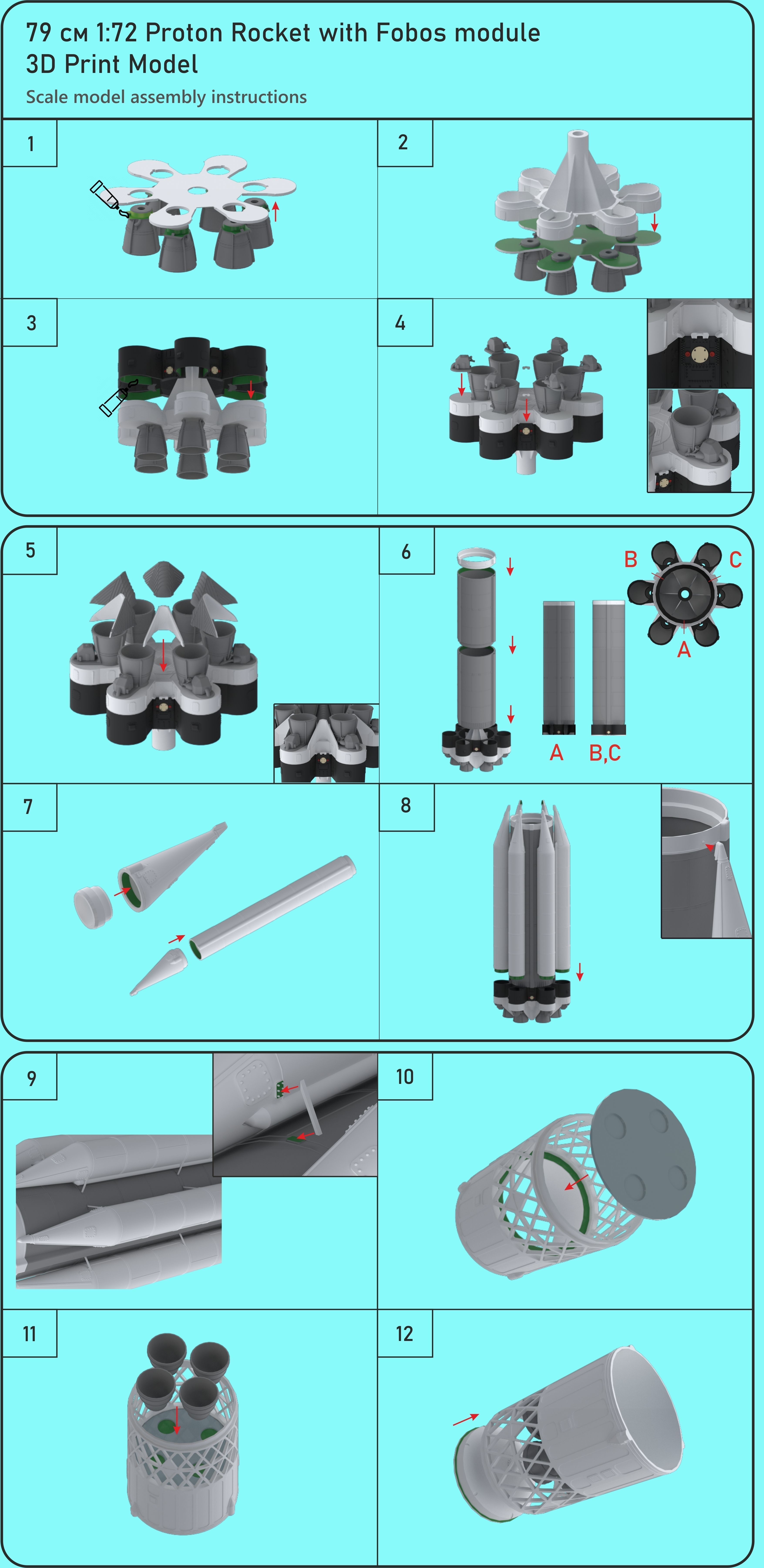 Rocket Proton-Fobos 3D print model_2