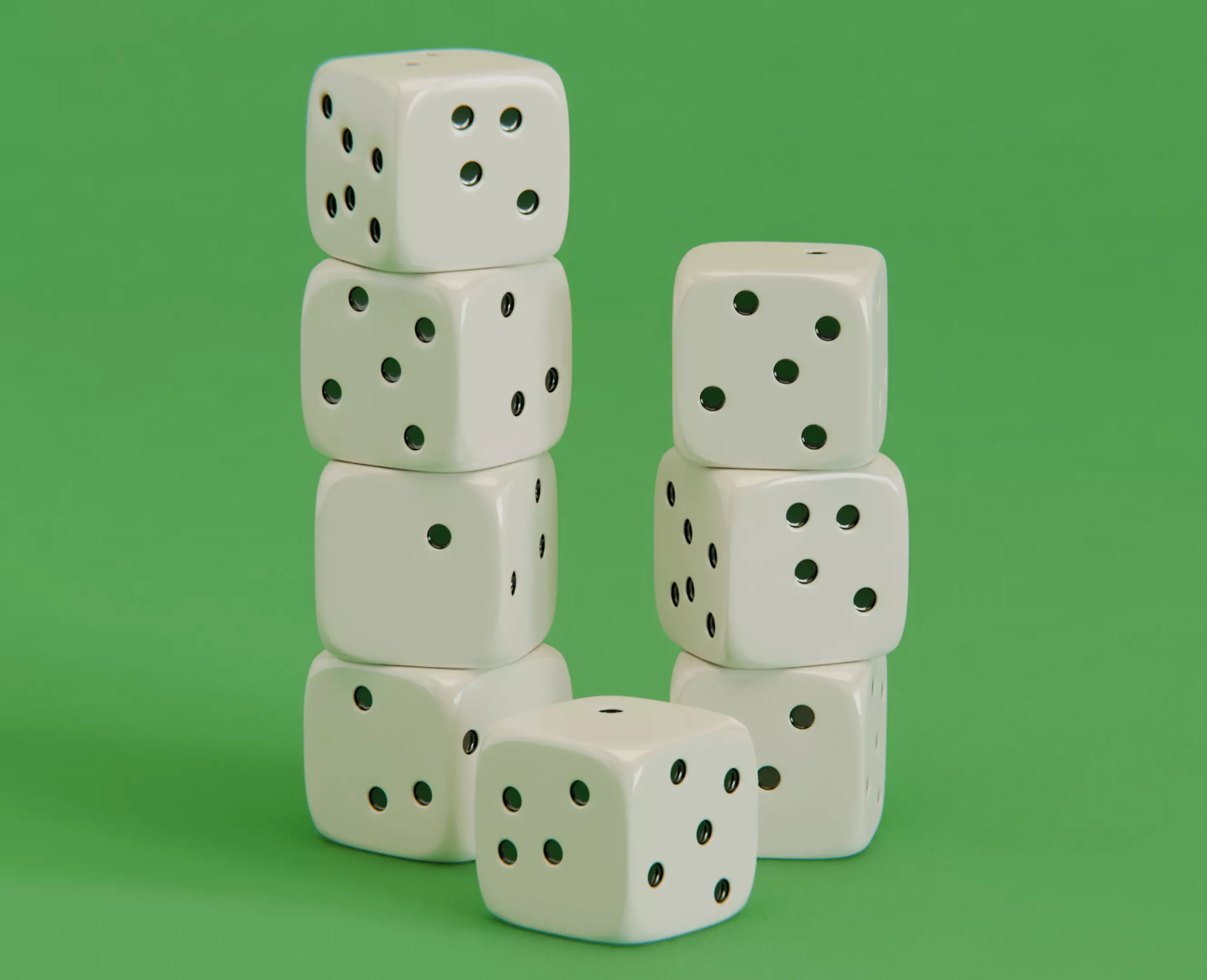 Low poly and high poly OCD Dice Low-poly 3D model_0