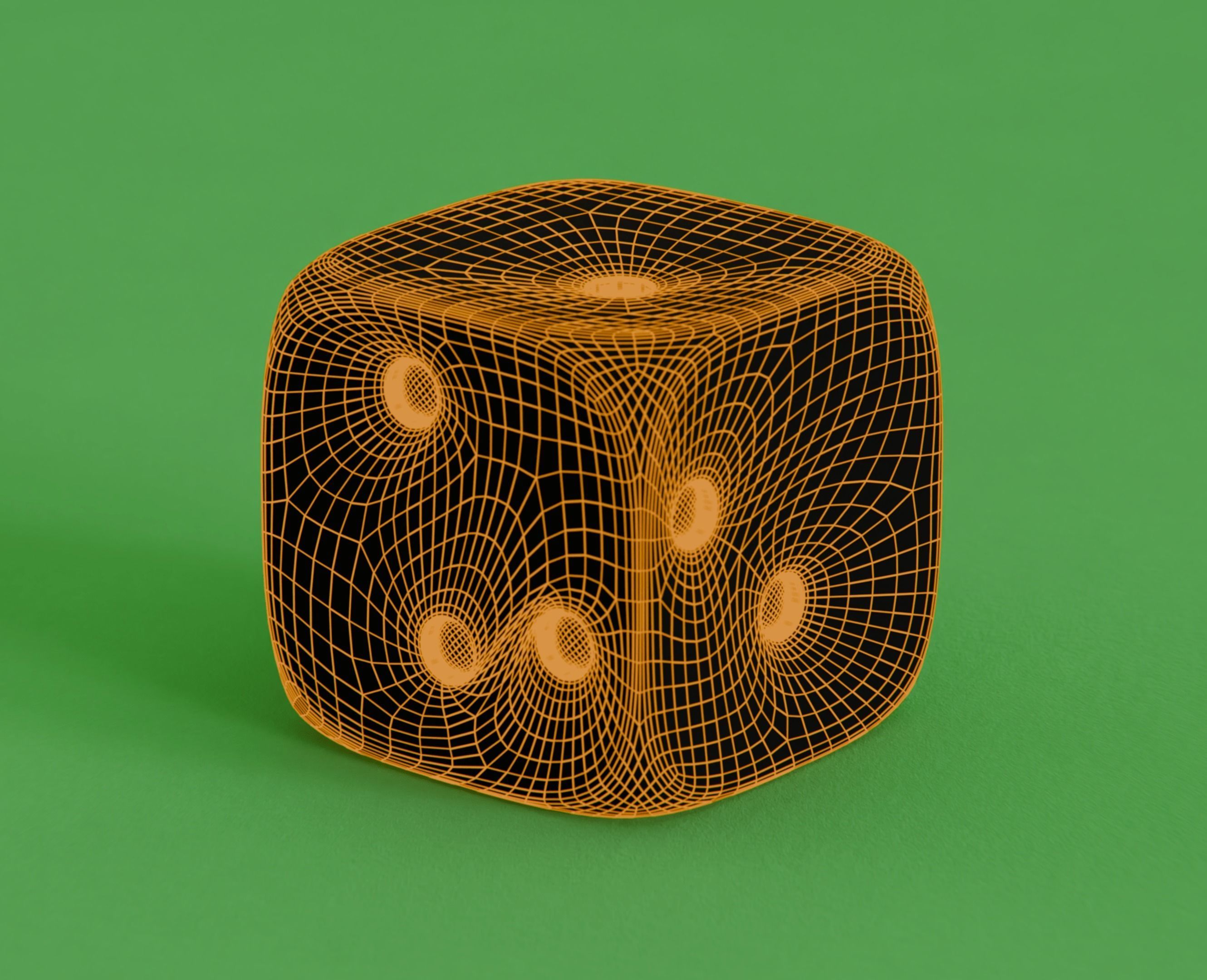 Low poly and high poly OCD Dice Low-poly 3D model_2