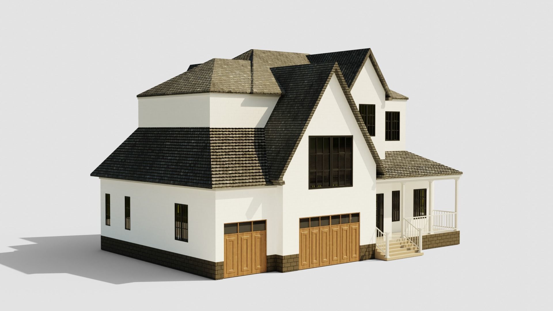 European House 03 Low-poly 3D model_3