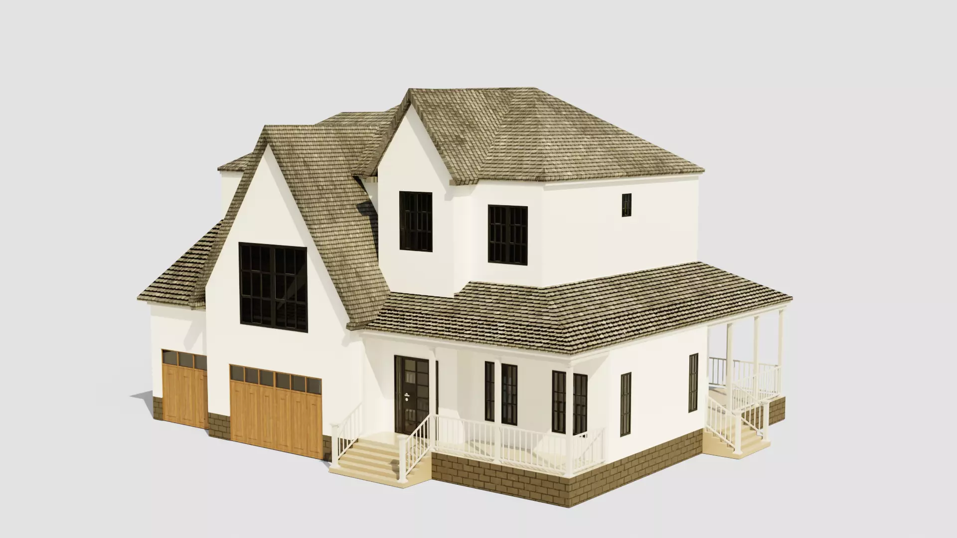 European House 03 Low-poly 3D model_0