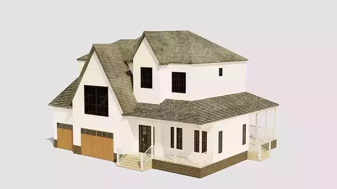 European House 03 Low-poly 3D model