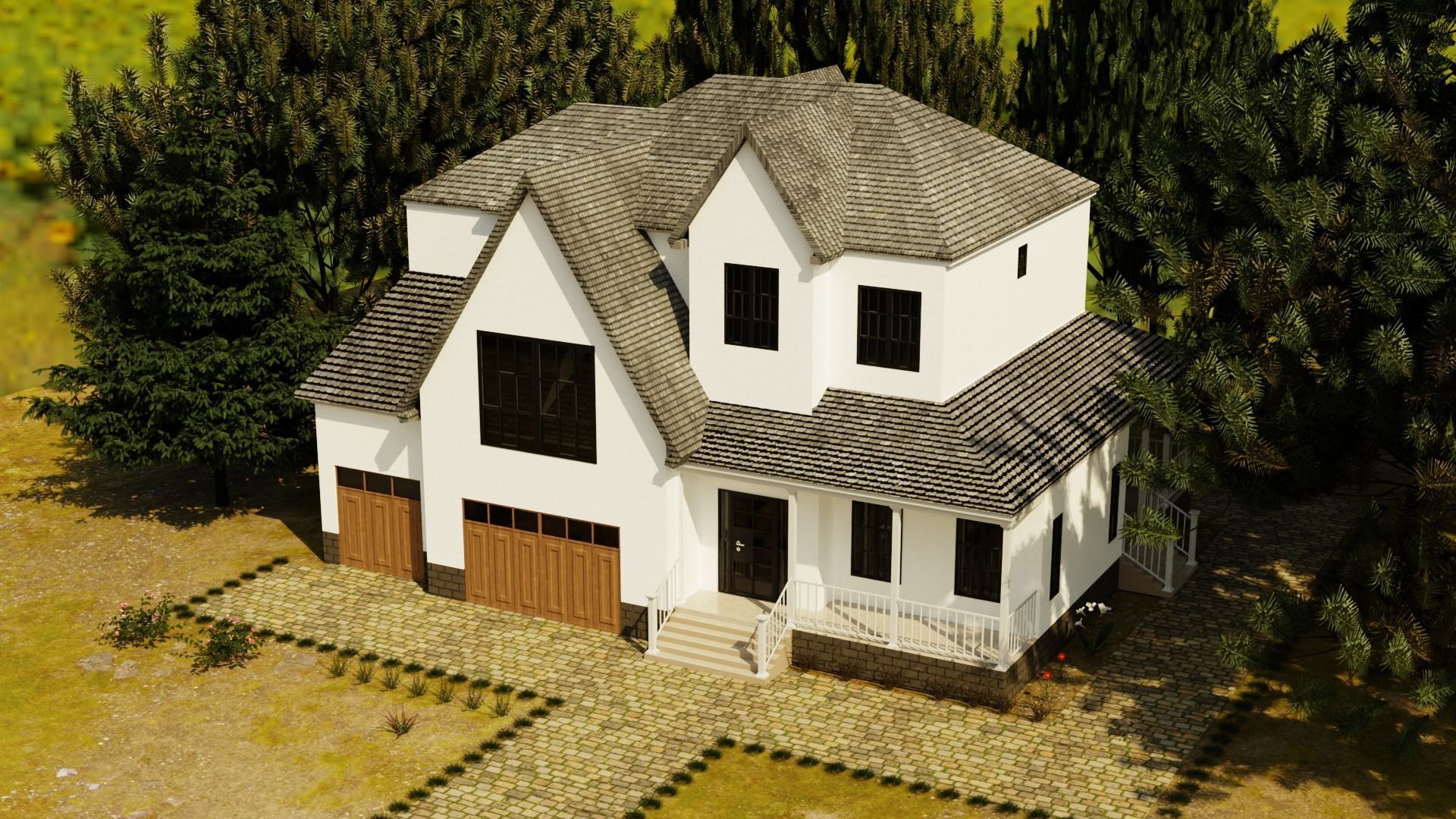 European House 03 Low-poly 3D model_1