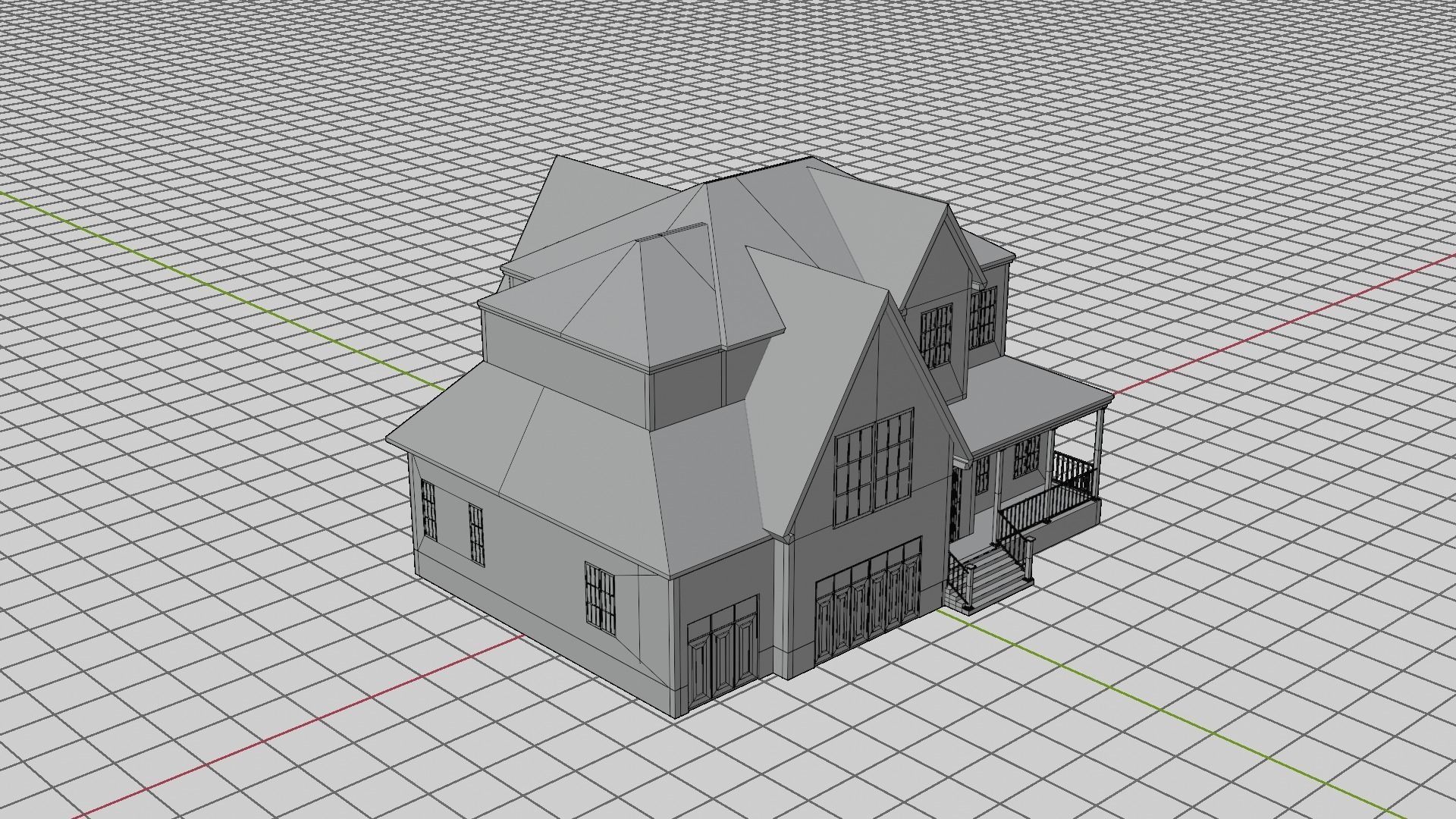 European House 03 Low-poly 3D model_6