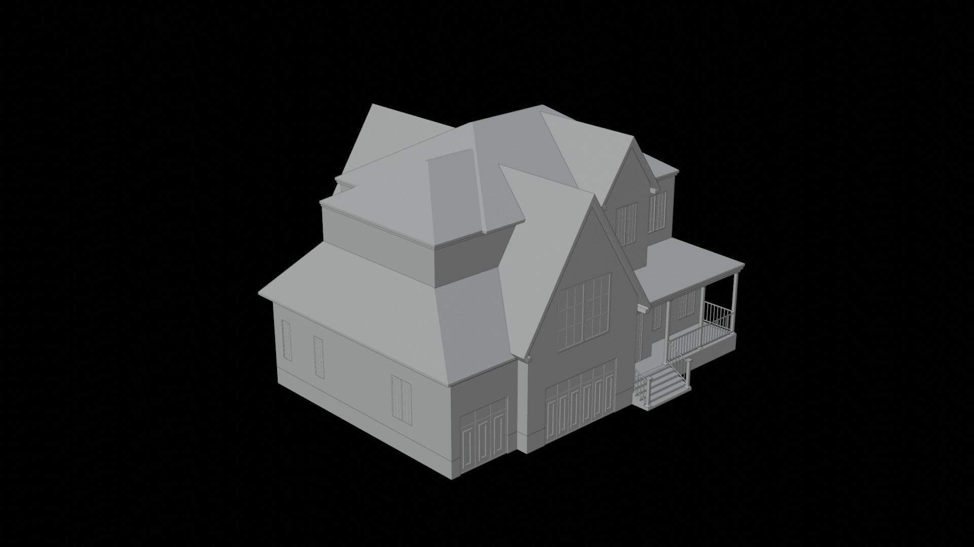 European House 03 Low-poly 3D model_5