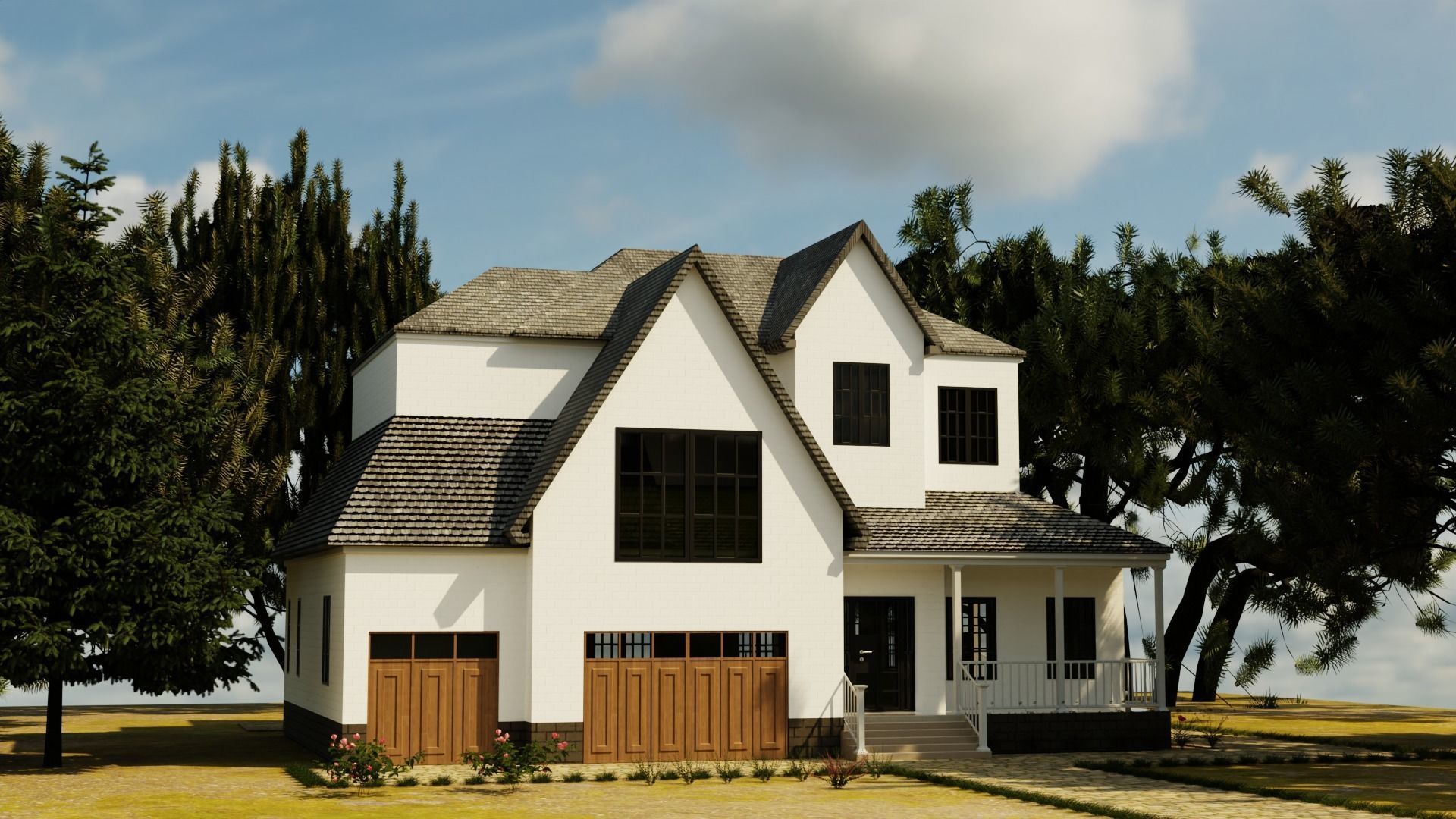 European House 03 Low-poly 3D model_2