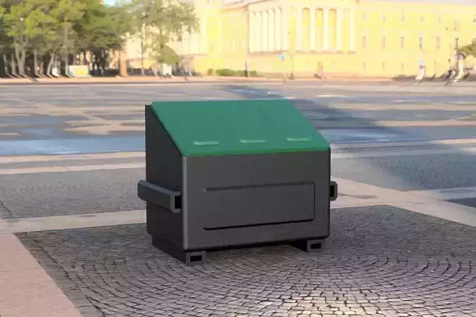 Street Garbage Bin 3D print model