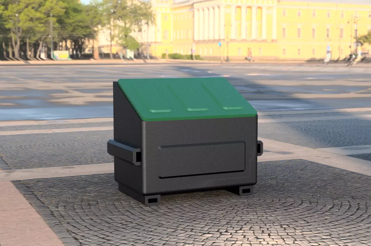 Street Garbage Bin 3D print model_0