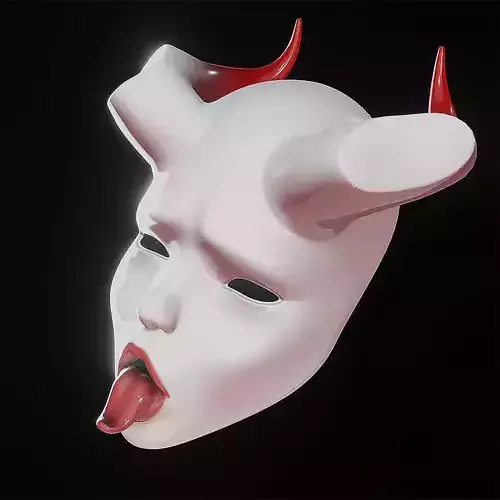 Shinobi Girl Mask Low-poly 3D model