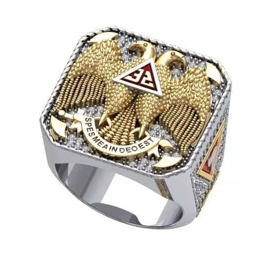 Scottish Rite 32 Degree Masonic Ring 3D print model