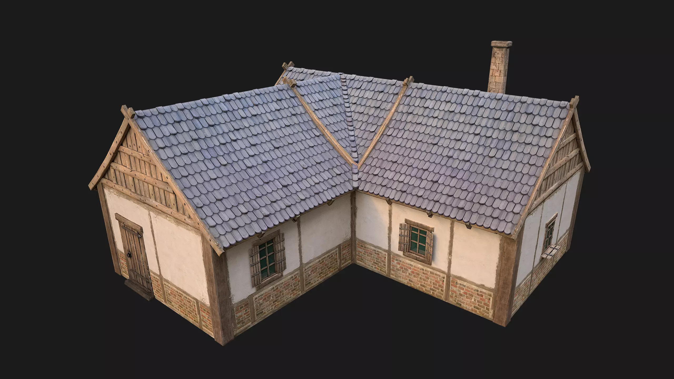 Medieval House 1 Cottage Low-poly 3D model