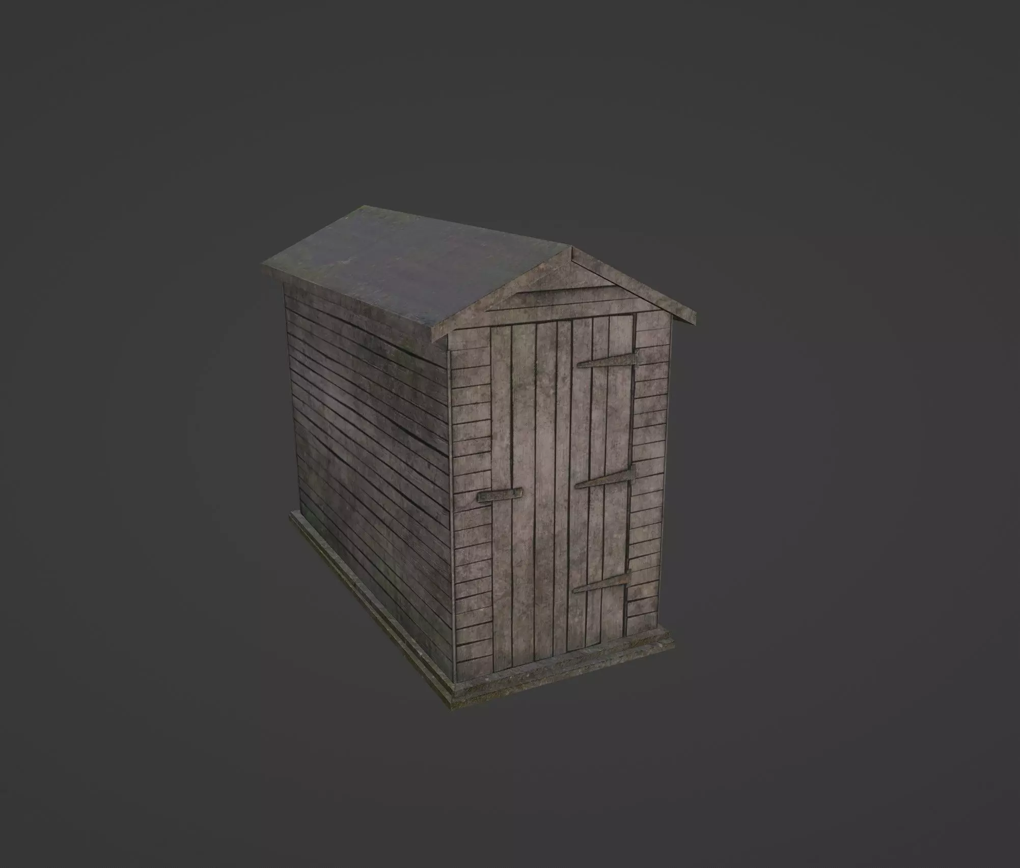 Grey Shed - Low Poly Game ready Asset Low-poly 3D model_0