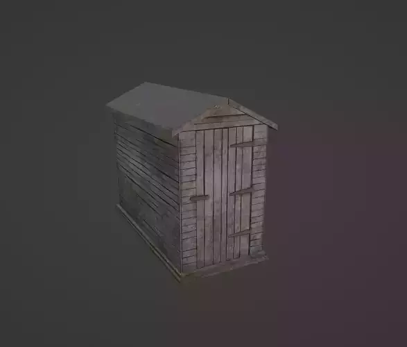 Grey Shed - Low Poly Game ready Asset