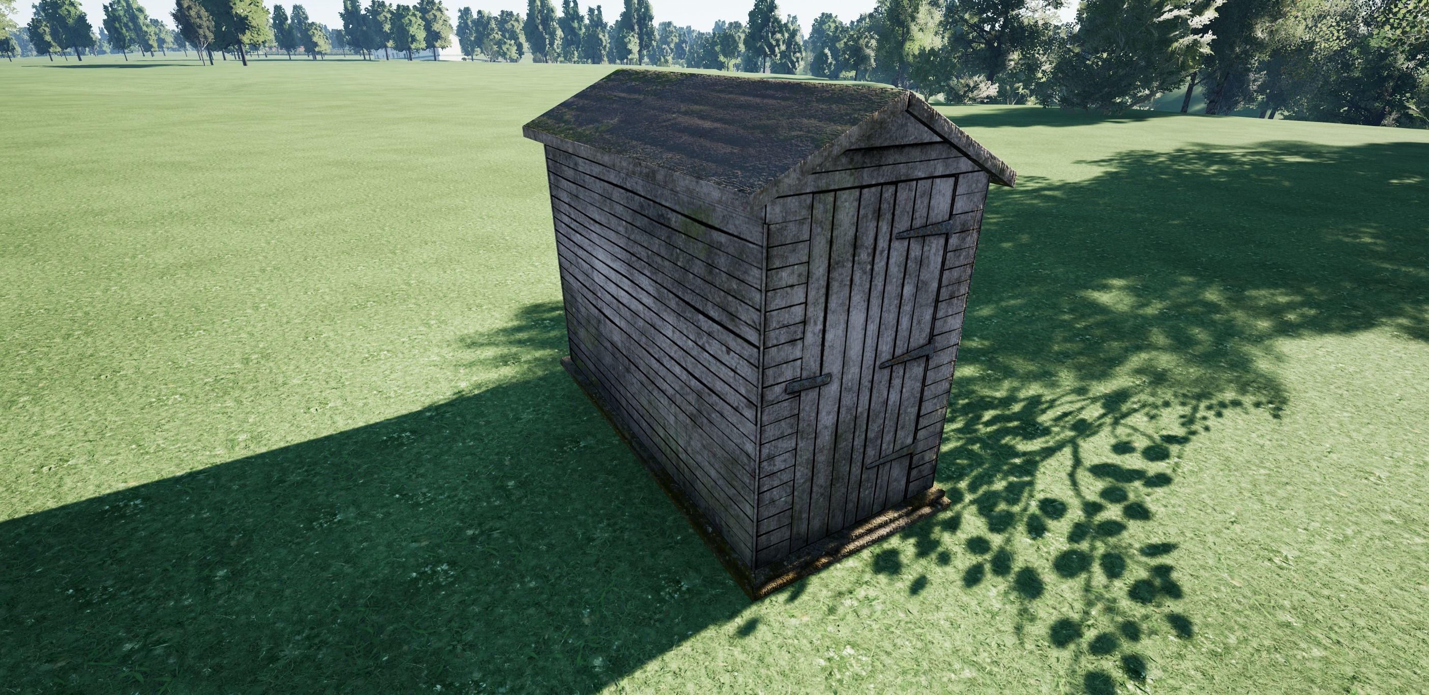 Grey Shed - Low Poly Game ready Asset Low-poly 3D model_1
