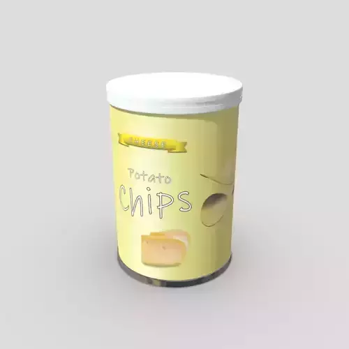 Potato Chips Tube 6 Low-poly 3D model