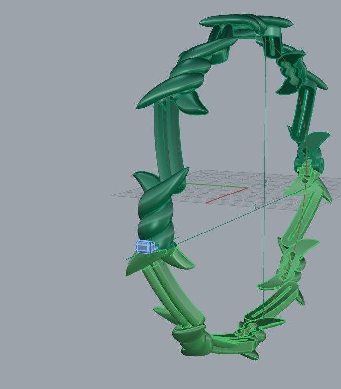 Barbed wire bracelet 3D print model_1