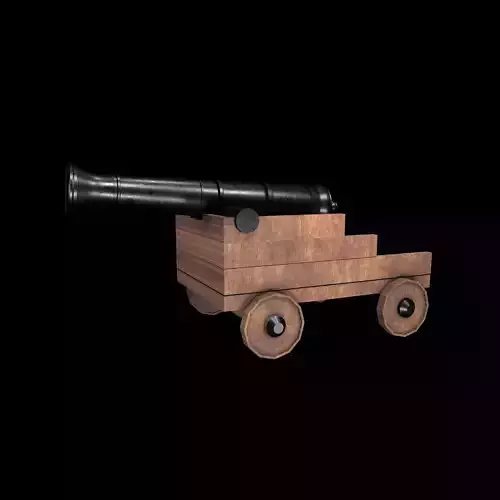 war cannon Low-poly 3D model