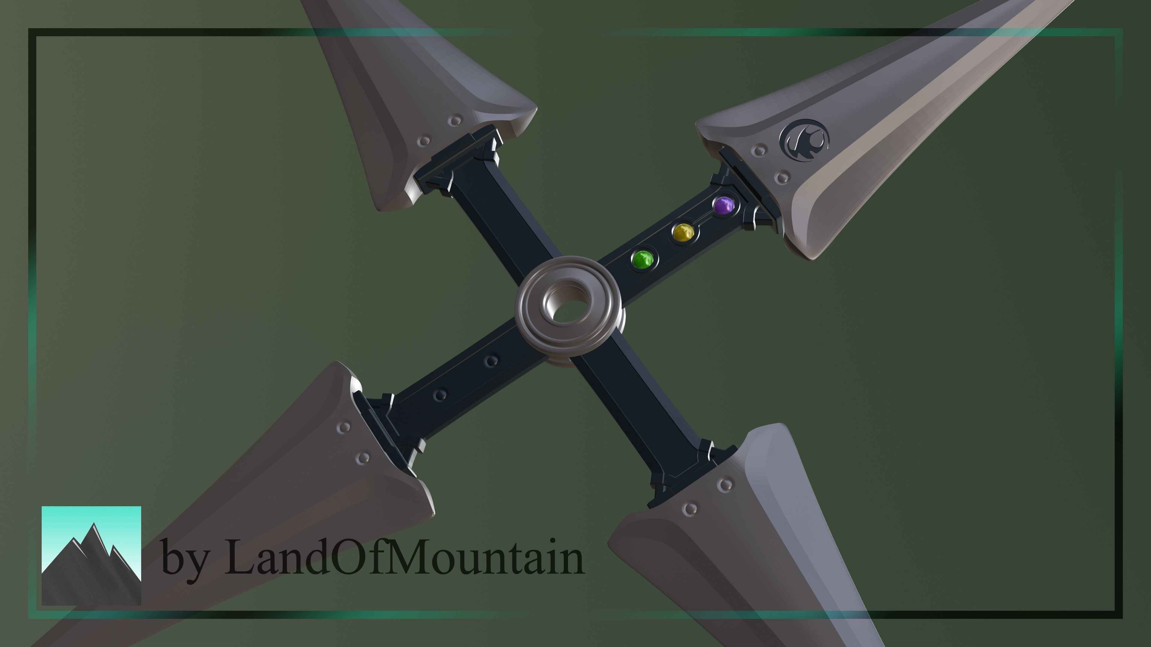 Final Fantasy VII - Yuffie Kisaragi Shuriken 3D print model_2