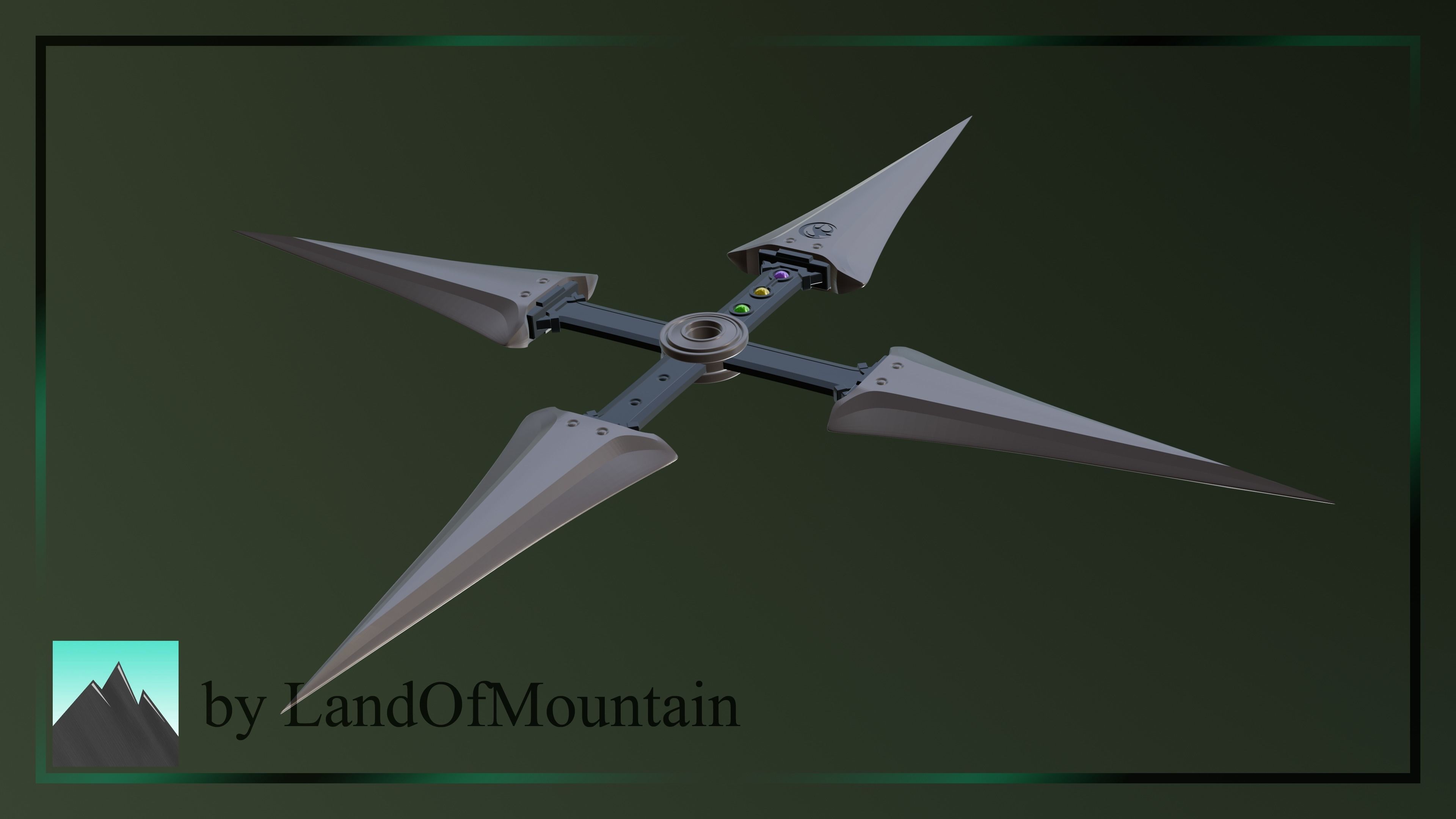 Final Fantasy VII - Yuffie Kisaragi Shuriken 3D print model_3