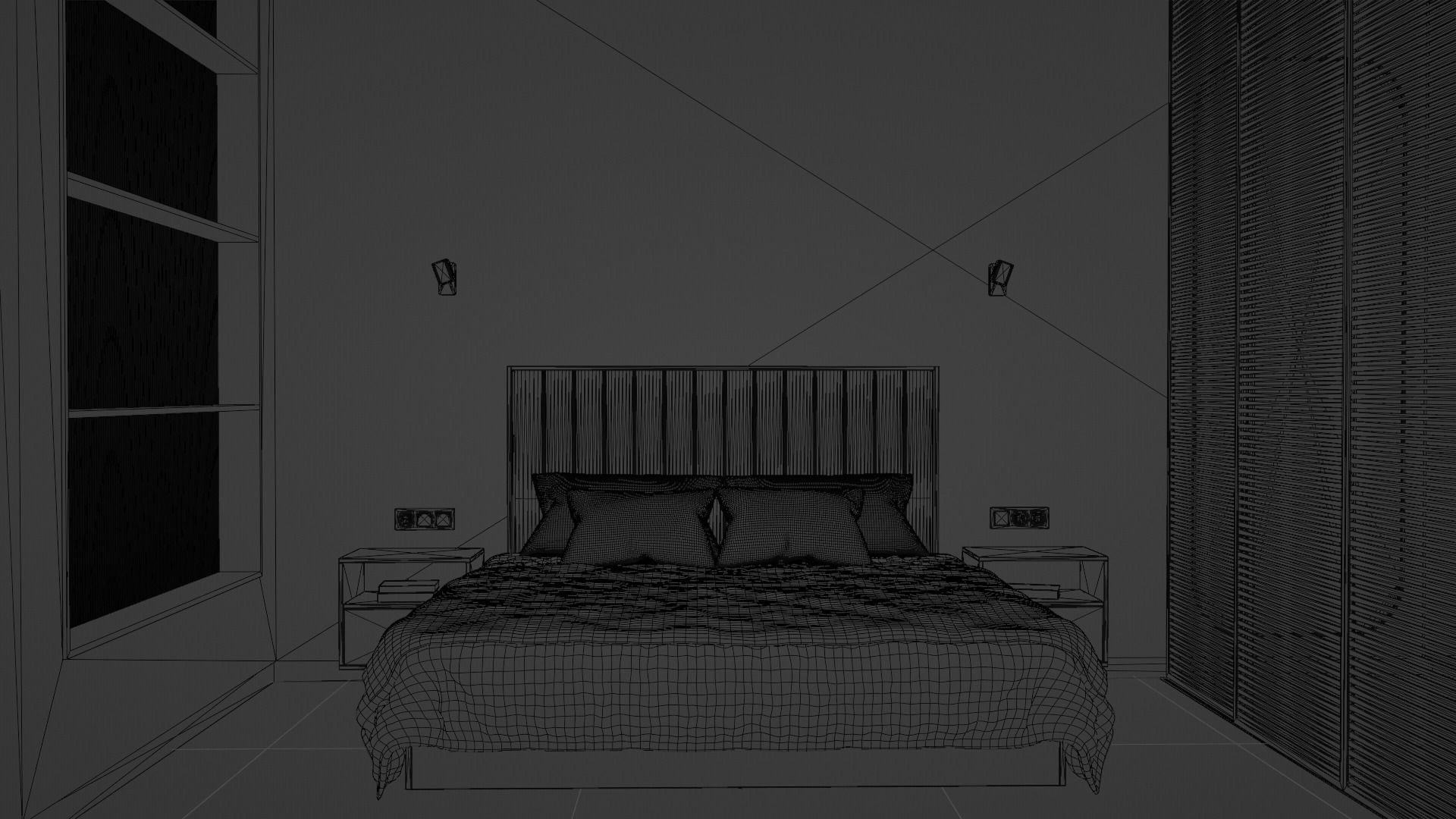 Modern compact badroom with wardrobe 3D model_7