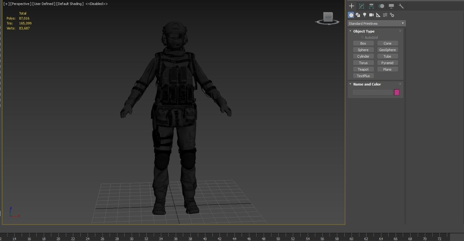 Female Military Outfit 4 Low-poly 3D model_4