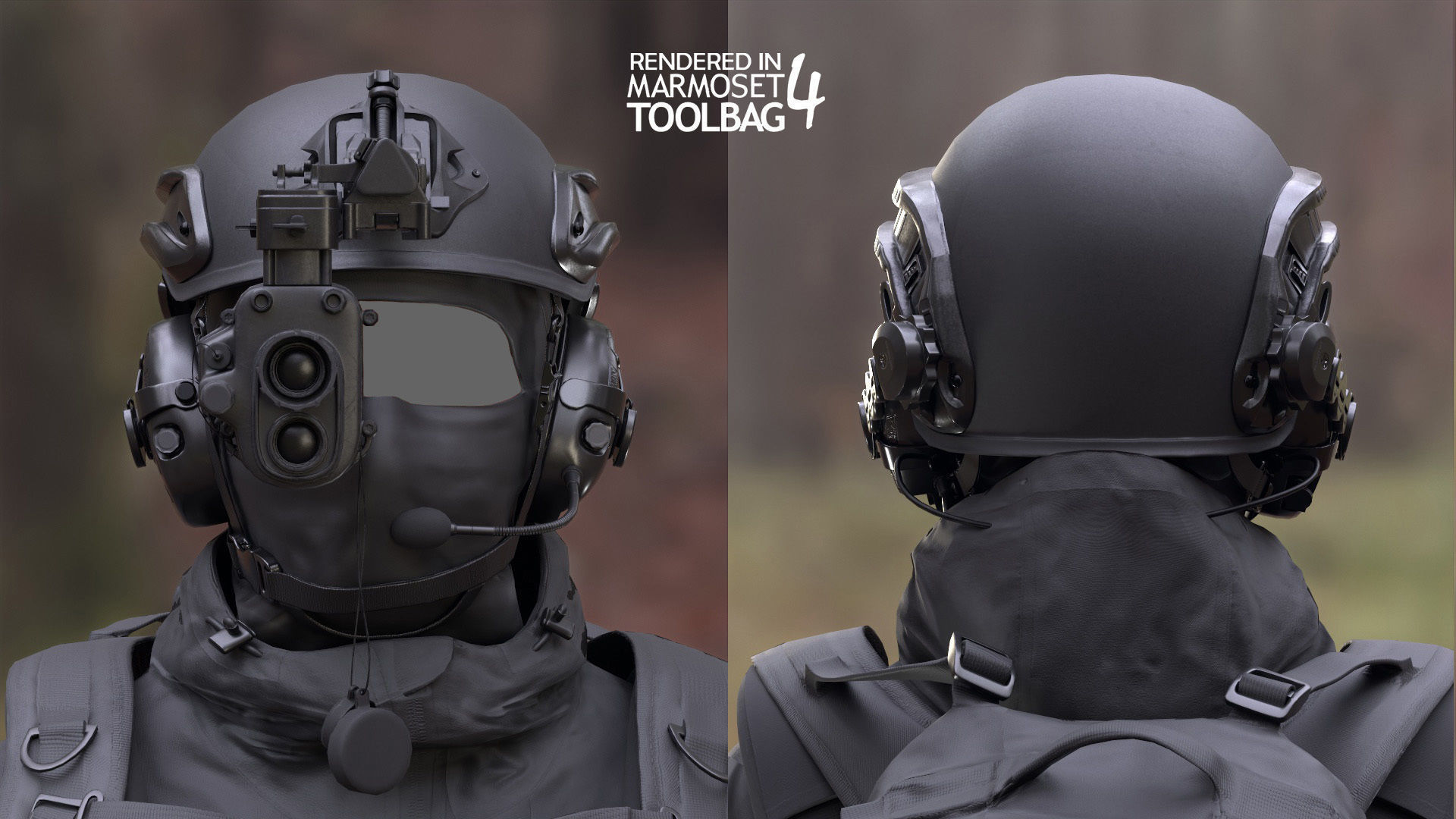 Female Military Outfit 4 Low-poly 3D model_5