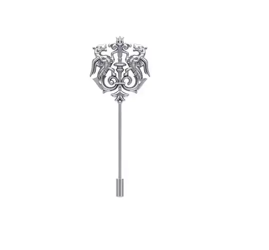 The Tie Hub Victory Logo Rustic Lapel Pin 3D print model