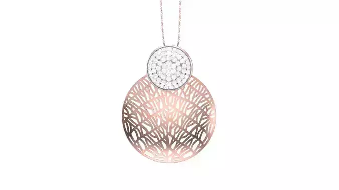 Ultra Vision Wire Mesh Diamond High Jewelry Pendant Necklace 3dm