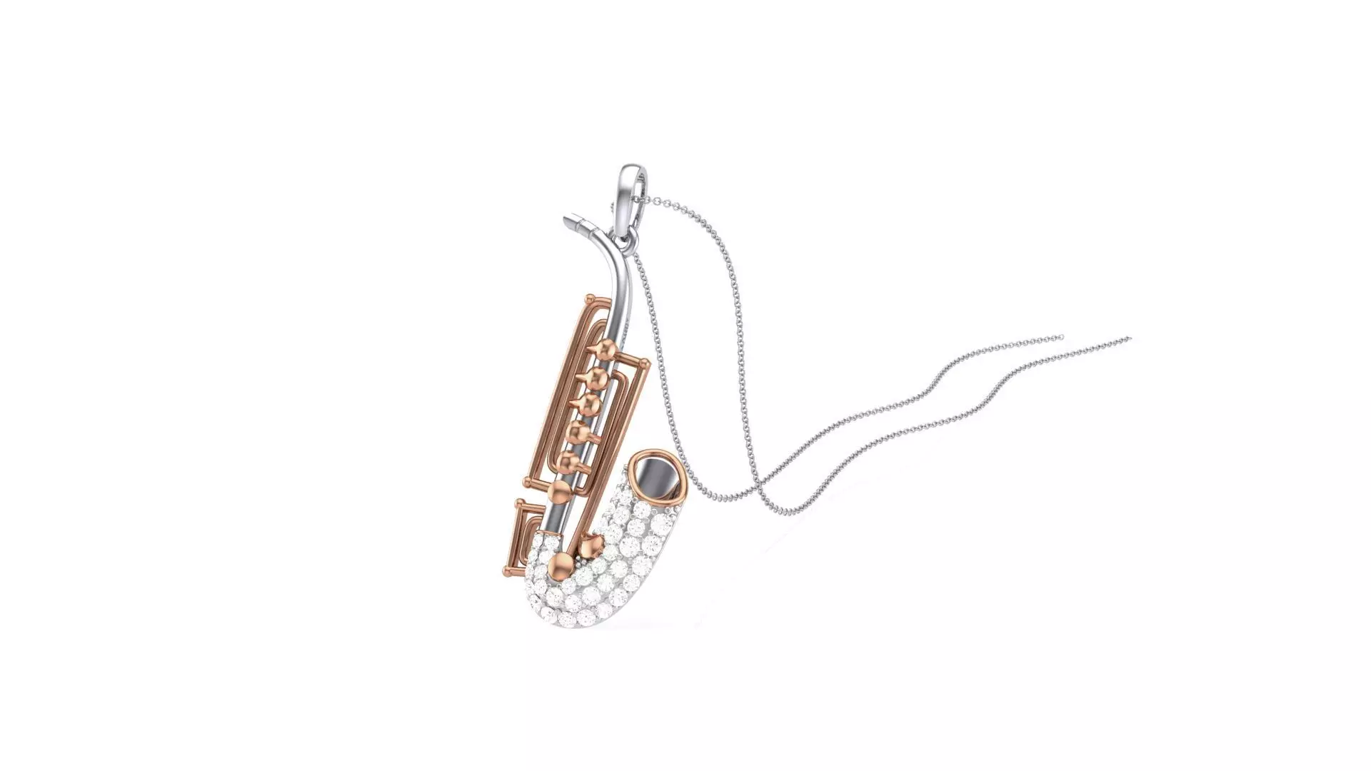 Saxophone Instruments Charms Pendant Necklace 3dm stl 3D print model