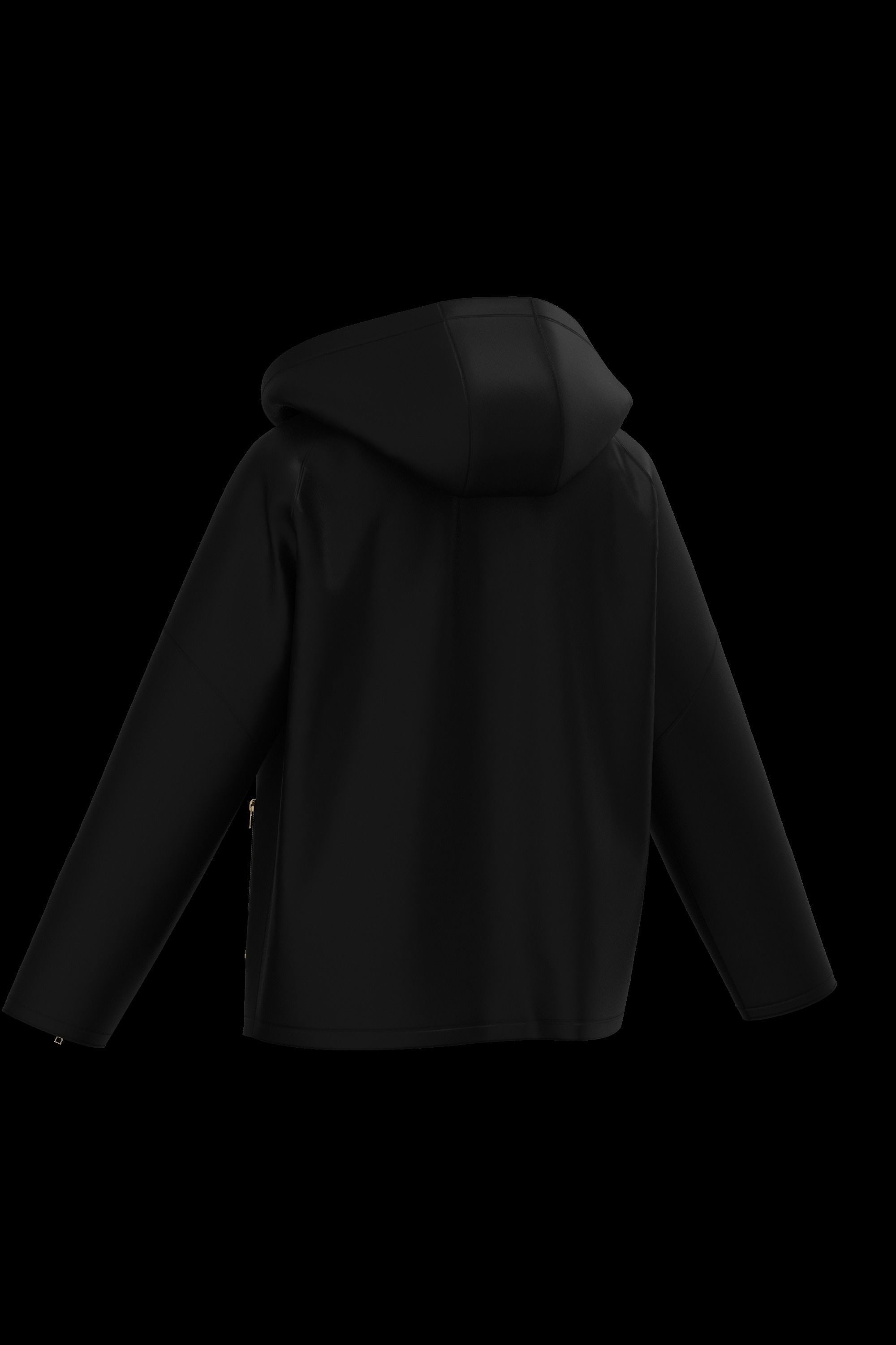 Female leather raglan coat 3D model_1