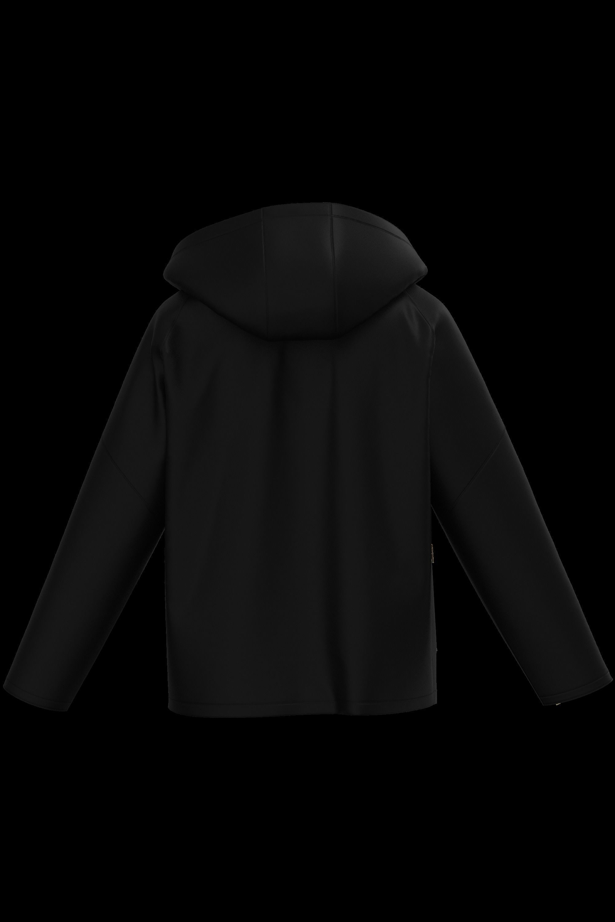 Female leather raglan coat 3D model_15