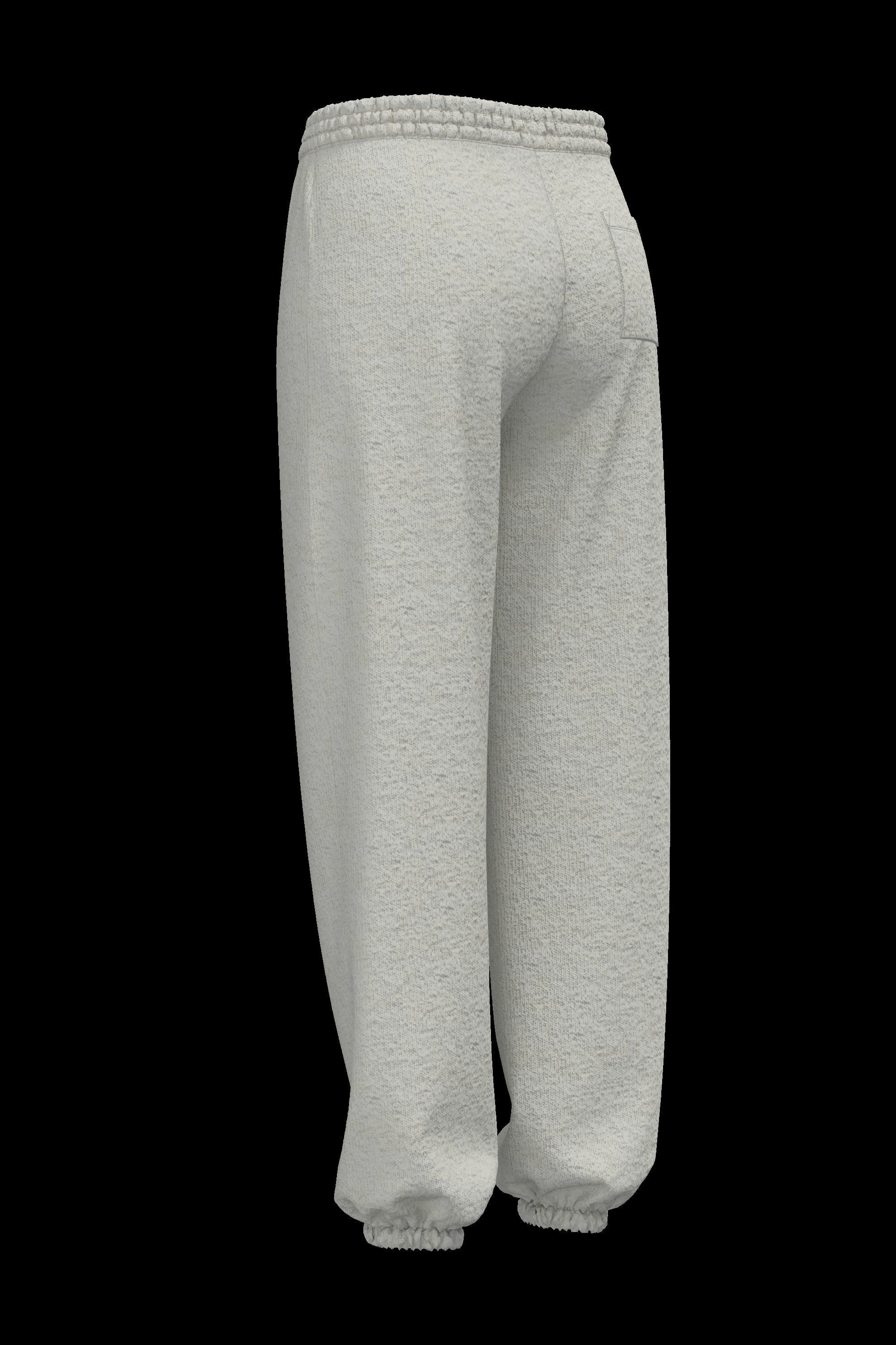 Female cotton sweatpants 3D model_8