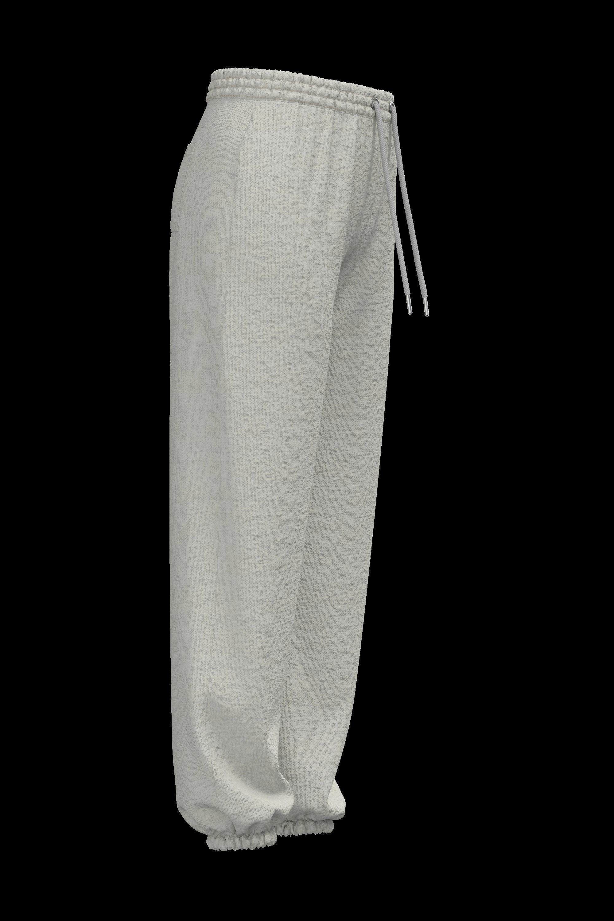 Female cotton sweatpants 3D model_1